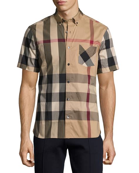 burberry short sleeve shirt women's|Burberry short sleeve button up.